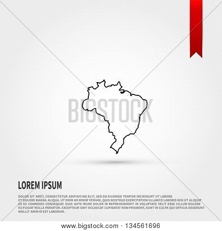 Map of Brazil. Vector illustration. Vector icon.