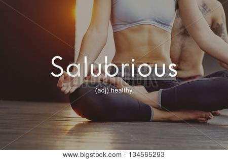 Salubrious Wellness Healthy Fitness Strong Powerful Concept