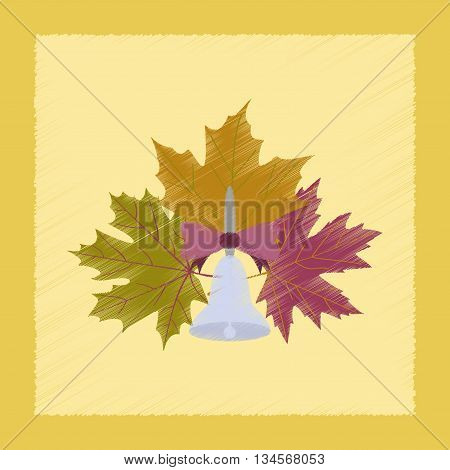 flat shading style icon education school bell