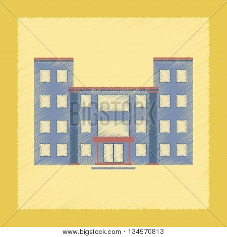 flat shading style icon city school building