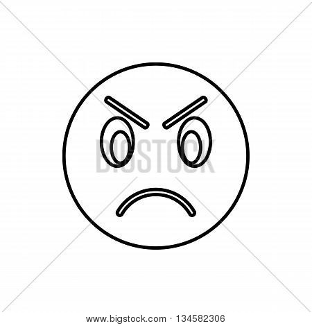 Annoyed emoticon icon in outline style isolated on white background