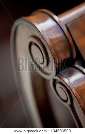 old furniture hand made wooden armchair detail