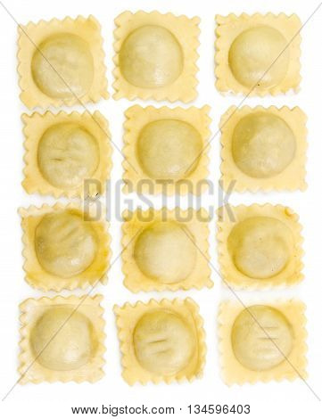 Ravioli On White Background.