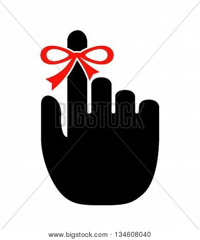 Reminder finger icon isolated on white background