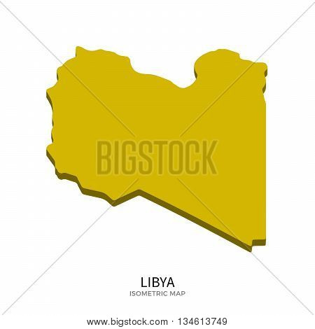 Isometric map of Libya detailed vector illustration. Isolated 3D isometric country concept for infographic