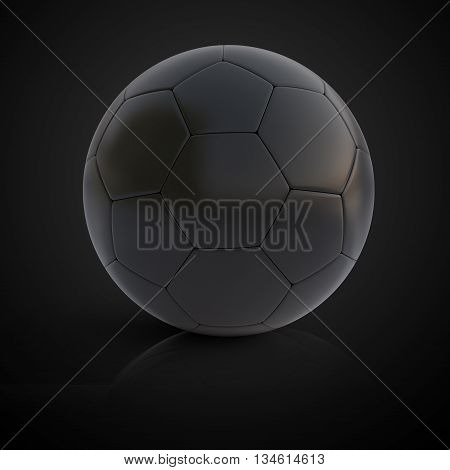 3d illustration of a black soccer ball on isolated background