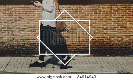 Female Streetwalk Outdoors Banner Graphic Concept