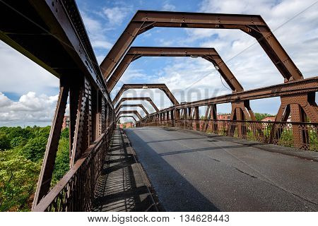 The Warrington Transporter Bridge across the River Mersey is a structural steel transporter bridge.