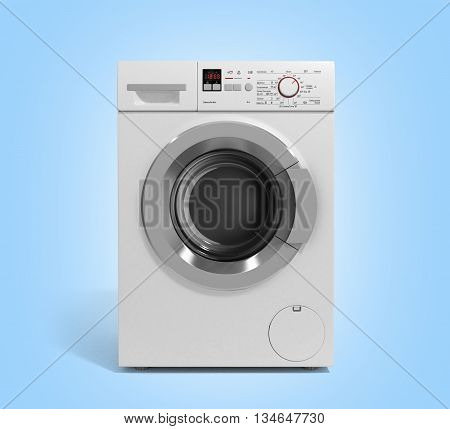 Washing Machine On White Background 3D Illustration