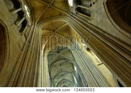 Triel sur Seine France - april 12 2016 : the gothic and renaissance Saint Martin church