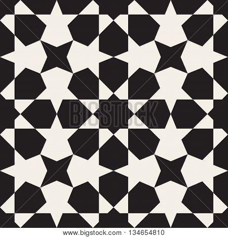 Vector Seamless Black White Geometric Pattern