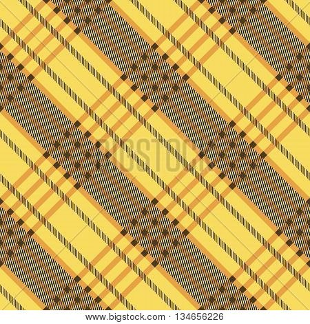 Seamless tartan pattern. Plaid twill yellow palette repeated tartan pattern. Diagonal texture Vector illustration.