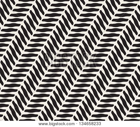 Vector Seamless Black And White Geometric Diagonal Lines Pattern