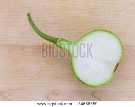 Halved Bottle Gourd Or Calabash Gourd .the One Of The Vegetables Recommended  In Weight Control Prog