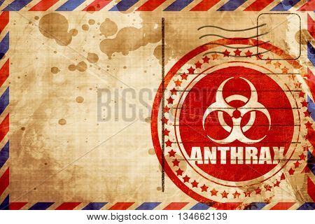 Anthrax virus concept background, red grunge stamp on an airmail