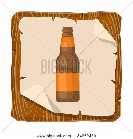 Beer bottle colorful icon. Vector illustration of bottle