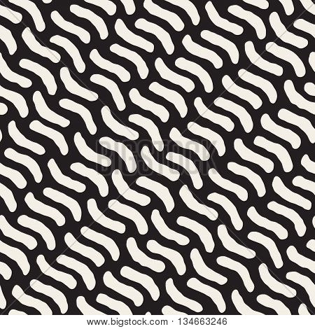 Vector Seamless Hand Drawn Jumble Diagonal Lines Pattern. Abstract Geometric Background