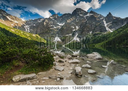 Sunset At Morskie Oko Lake In Poland
