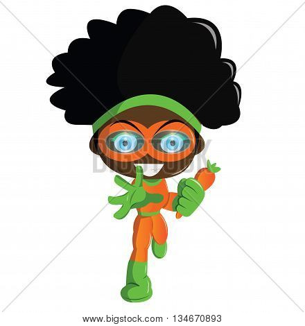 Illustration 2D Enfant Super Héros : Carotteman