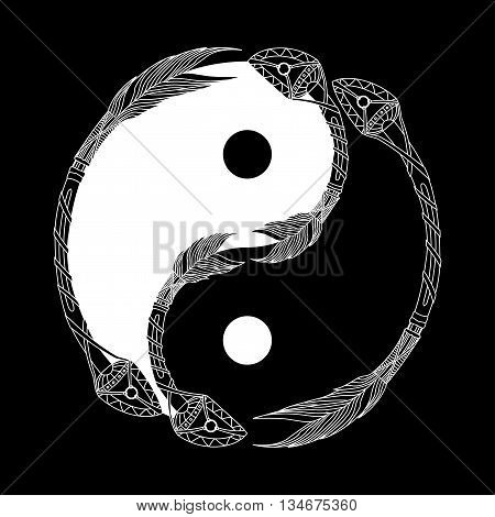 Yin Yang Black And White With Arrow