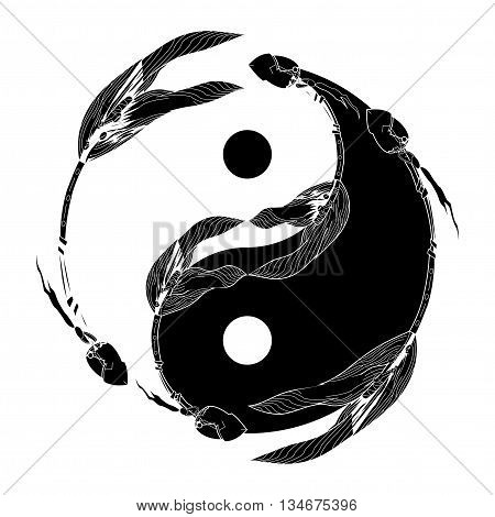 Yin Yang Black And White With Arrow