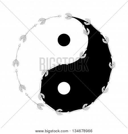 Yin Yang Black And White With Arrow