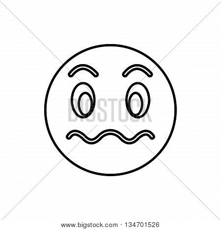 Suspicious emoticon icon in outline style isolated on white background