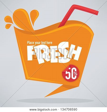 vector vector template for stickers emblems and banners for orange fresh