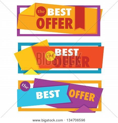 vector collection of bright sale tags banners and stickers