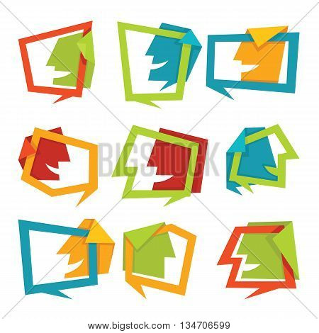 vector collection of talking speaking and communication icons signs and symbols