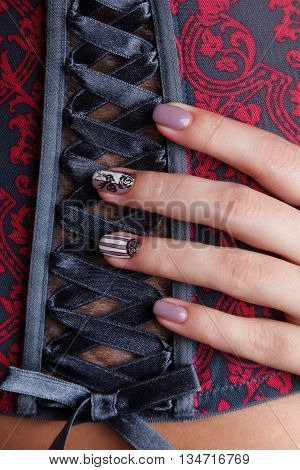 Close-up portrait of sexy and elegant nails with gellac