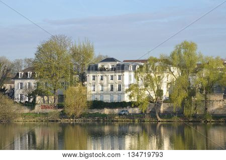 Meulan France - april 12 2015 : the city view from les mureaux