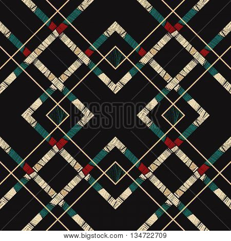 seamless vector geometric design. abstract pattern with criss-cross stripes