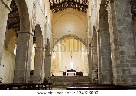 Interior of abbey of San Giovanni in Venere in Fossacesia (Italy)