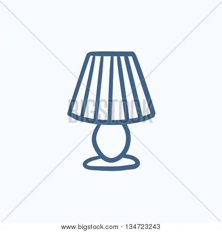 Table lamp vector sketch icon isolated on background. Hand drawn Table lamp icon. Table lamp sketch icon for infographic, website or app.