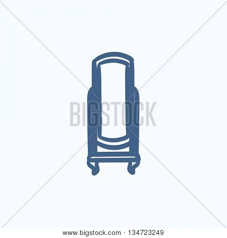 Swivel mirror on stand vector sketch icon isolated on background. Hand drawn Swivel mirror on stand icon. Swivel mirror on stand sketch icon for infographic, website or app.