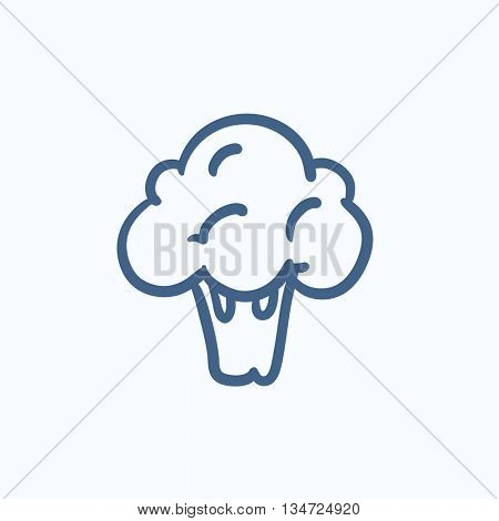 Broccoli vector sketch icon isolated on background. Hand drawn Broccoli icon. Broccoli sketch icon for infographic, website or app.