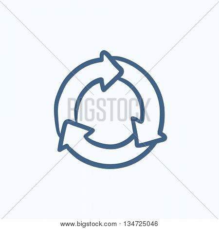 Arrows circle vector sketch icon isolated on background. Hand drawn Arrows circle icon. Arrows circle sketch icon for infographic, website or app.