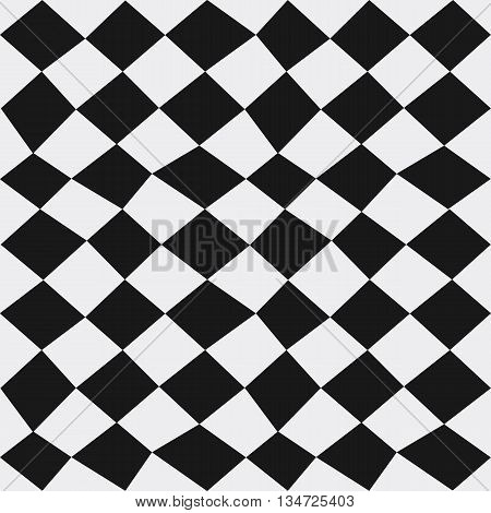 Seamless abstract vector dizzy texture pattern in monochrome background