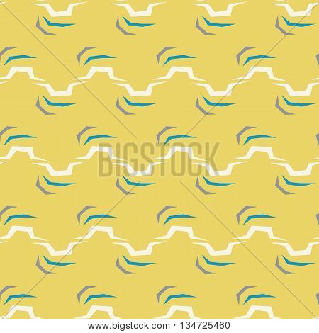 Seamless abstract vector zigzag pattern on yellow background