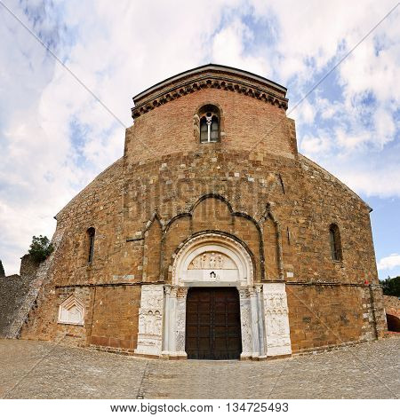 Fisheye of abbey of San Giovanni in Venere in Fossacesia (Italy)