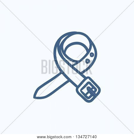 Belt sketch icon for web, mobile and infographics. Hand drawn belt icon. Belt vector icon. Belt icon isolated on white background.