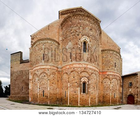 Fisheye of abbey of San Giovanni in Venere in Fossacesia (Italy)
