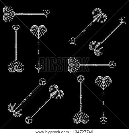 Decorative arrows. arrows. Boho arrows. Fighting arrows. Vector arrows. Design arrows. Art arrows. Flat arrows. Graphic arrows. Set of arrows.