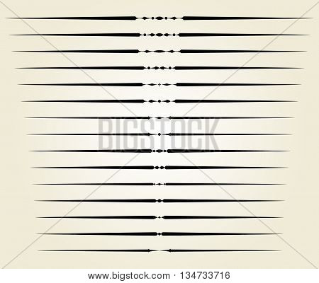 Vector set of ornate calligraphic vintage elements, dividers and page decorations.