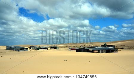 Tin City, Australia - October 4, 2014. In the 1930s a group of squatters constructed a series of tin shacks. Today, eleven of the shacks, known collectively as 