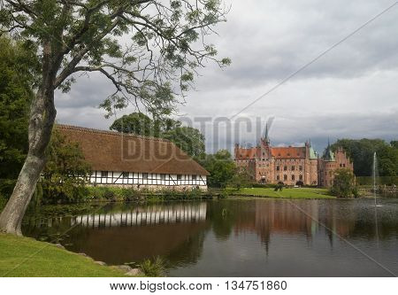 Egeskov castle located in the south of the island of Funen in Denmark