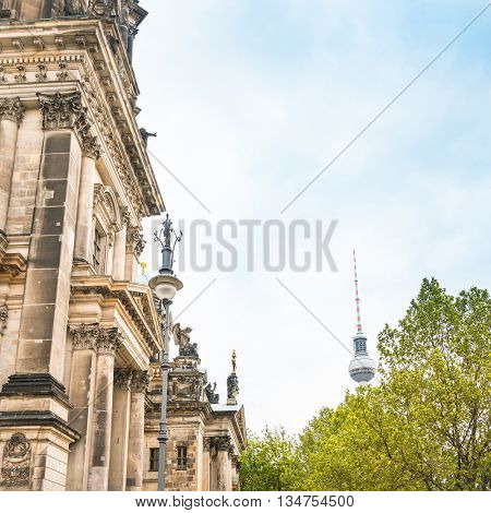 Berlin, Mitte - May 16 : Berlin Cathedral Church. German Berliner Dom. A famous landmark. May 16, 2016 in Berlin, Germany. 