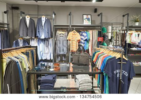 KUALA LUMPUR, MALAYSIA - MAY 09, 2016: United Colors of Benetton in Suria KLCC. Benetton Group S.r.l. is a global fashion brand, based in Ponzano Veneto, Italy.