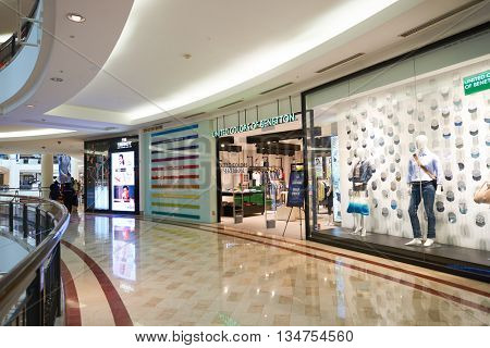 KUALA LUMPUR, MALAYSIA - MAY 09, 2016: United Colors of Benetton in Suria KLCC. Benetton Group S.r.l. is a global fashion brand, based in Ponzano Veneto, Italy.